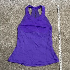 Lulu Lemon Purple Racerback Athletic Tank Top built in bra